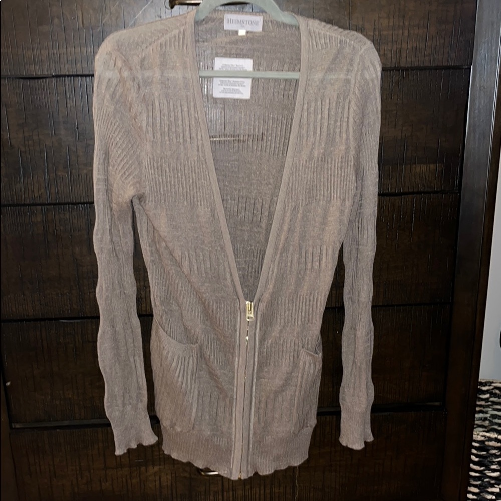HEIMSTONE PARIS SHEER 100% LINEN MADE IN FRANCE CARDIGAN 2012 DIA COLLECTION S